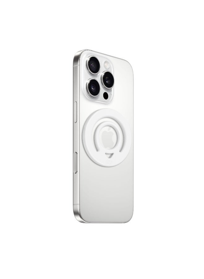 Double Side Magnetic Silicone Ring Holder – White | MagSafe Compatible Phone Grip  Stand - Image 2